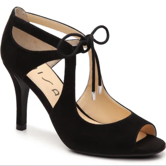 Unisa Black Peep Toe Heels - Size 8 - Picture 1 of 5